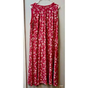 Lauren Ralph Lauren Sleeveless Floral Fit & Flare Midi Dress Womens 18 Pink